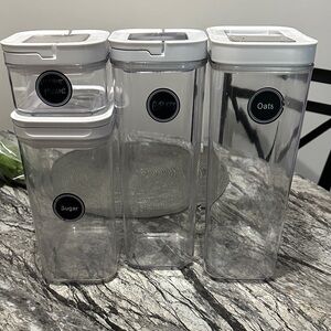 Airtight Clear Storage Container Set with White Lids